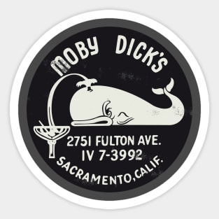 Retro Vintaged Moby Dick's Sacramento California Sticker